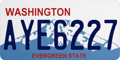 WA license plate AYE6227