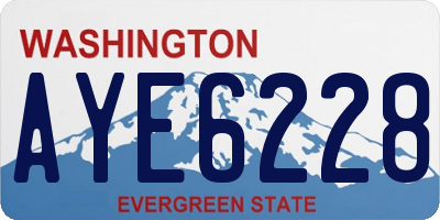 WA license plate AYE6228