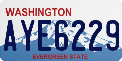 WA license plate AYE6229