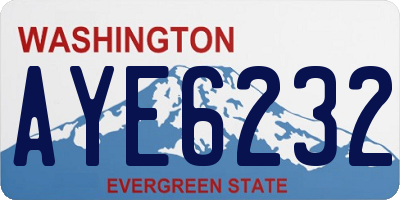 WA license plate AYE6232