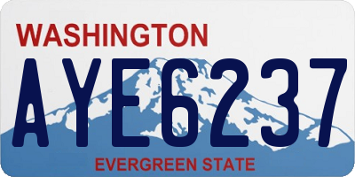 WA license plate AYE6237