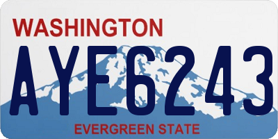WA license plate AYE6243