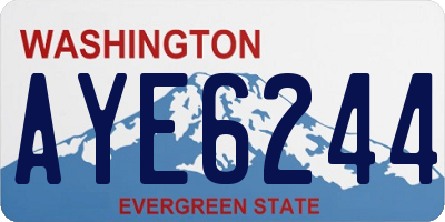 WA license plate AYE6244