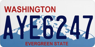 WA license plate AYE6247
