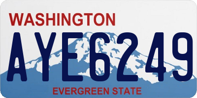 WA license plate AYE6249