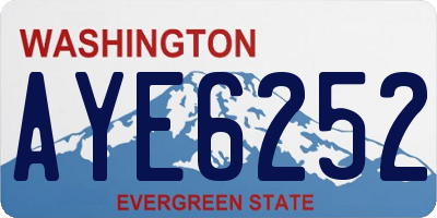 WA license plate AYE6252