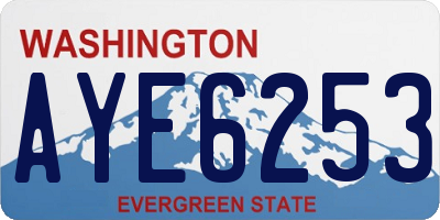 WA license plate AYE6253