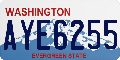 WA license plate AYE6255