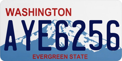 WA license plate AYE6256