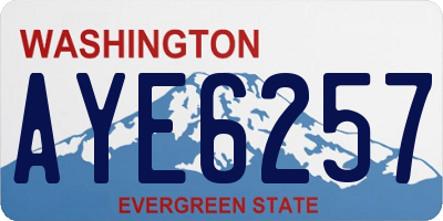 WA license plate AYE6257