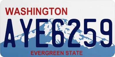 WA license plate AYE6259