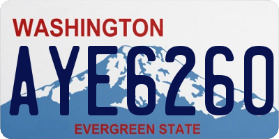 WA license plate AYE6260