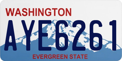 WA license plate AYE6261