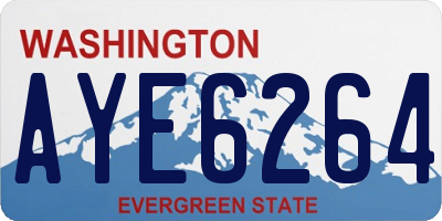 WA license plate AYE6264