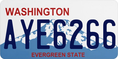 WA license plate AYE6266