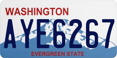 WA license plate AYE6267