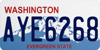 WA license plate AYE6268