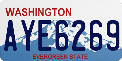 WA license plate AYE6269