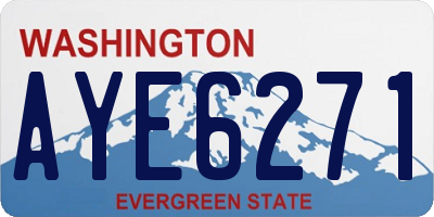 WA license plate AYE6271