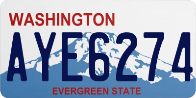 WA license plate AYE6274
