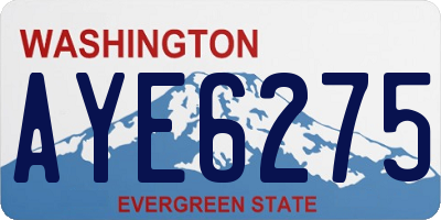 WA license plate AYE6275