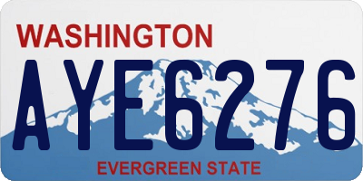 WA license plate AYE6276