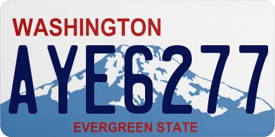 WA license plate AYE6277