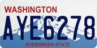 WA license plate AYE6278
