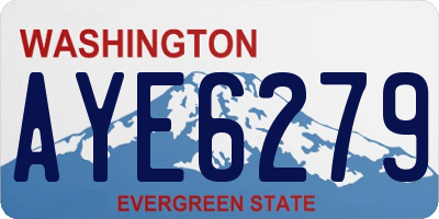 WA license plate AYE6279