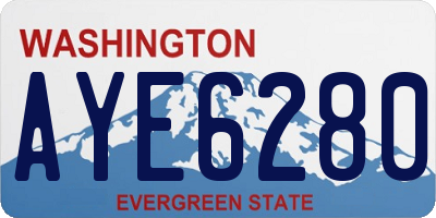 WA license plate AYE6280