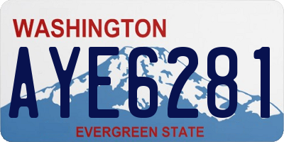 WA license plate AYE6281