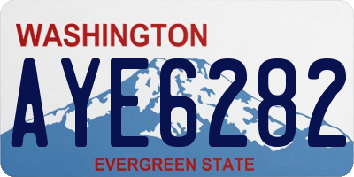 WA license plate AYE6282