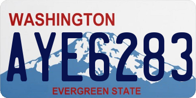 WA license plate AYE6283