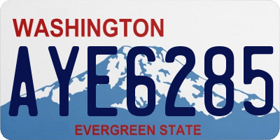 WA license plate AYE6285