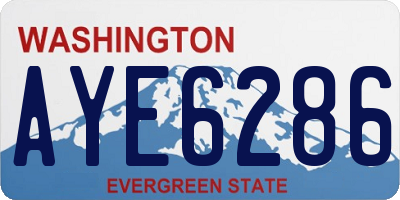 WA license plate AYE6286