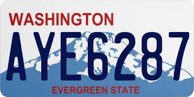 WA license plate AYE6287