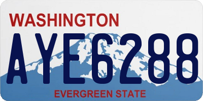 WA license plate AYE6288