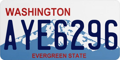 WA license plate AYE6296