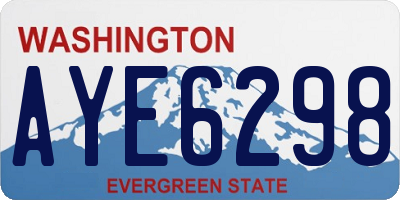 WA license plate AYE6298