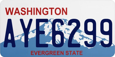 WA license plate AYE6299