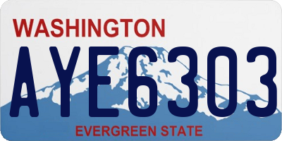 WA license plate AYE6303