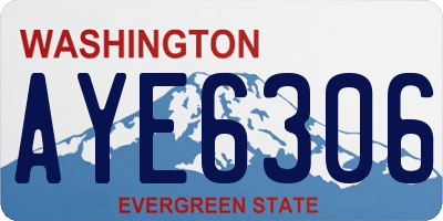 WA license plate AYE6306