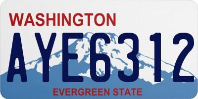 WA license plate AYE6312