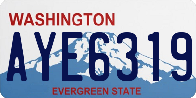 WA license plate AYE6319