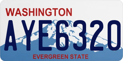 WA license plate AYE6320
