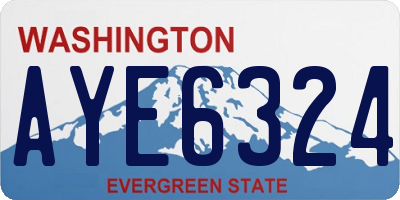 WA license plate AYE6324