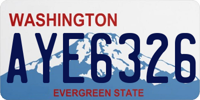 WA license plate AYE6326