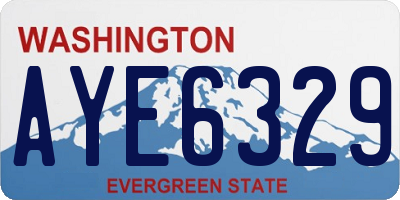WA license plate AYE6329