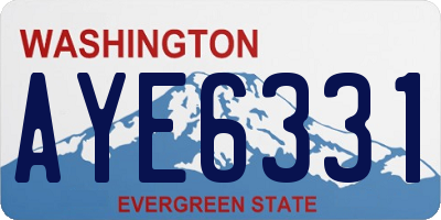 WA license plate AYE6331