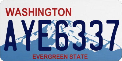 WA license plate AYE6337